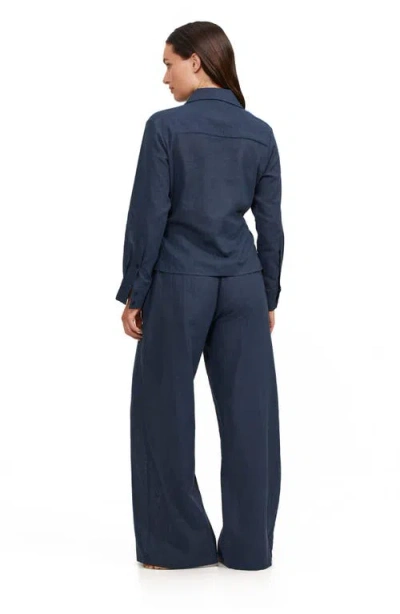 Luma Gottex High Low Collared Front Tie Blouse Cover Up