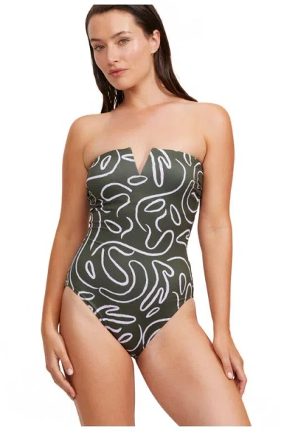 Luma Gottex Artsy Chic V Wire Bandeau One Piece