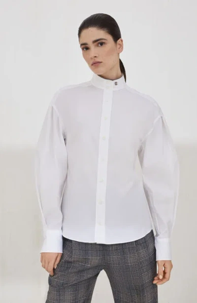 Brunello Cucinelli Stretch Poplin Shirt With Monili