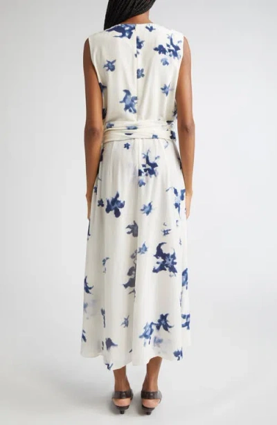 Altuzarra Penny Floral Print Silk High-low Maxi Dress In White