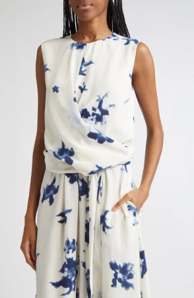 Altuzarra Penny Floral Print Silk High-low Maxi Dress In White