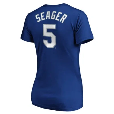 Majestic Corey Seager Royal Los Angeles Dodgers Official Player Name & Number V-neck T-shirt