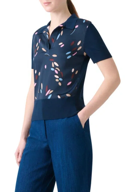 Akris Punto Dropping Dots Mixed Media Polo In Multi