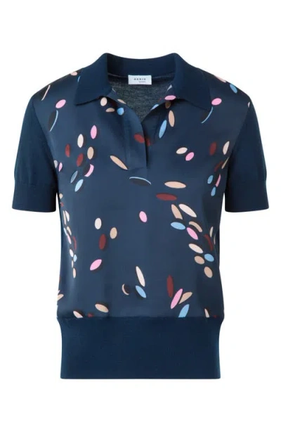 Akris Punto Dropping Dots Mixed Media Polo In Multi