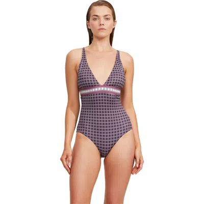 Luma Gottex Retro Touch V Neck One Piece