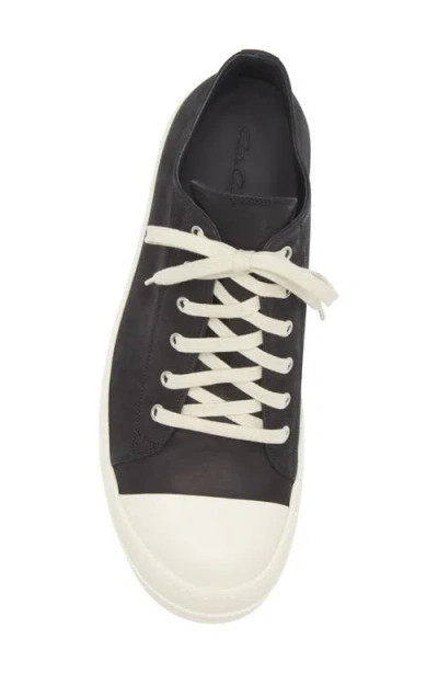 Rick Owens Men Low Sneaks In Grain Calf Leather