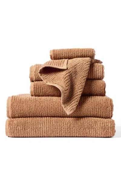 Coyuchi Temescal Organic Cotton Rib 6-piece Towel Set In Brown
