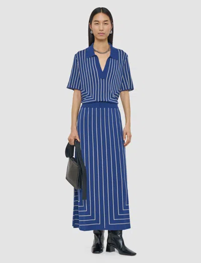 Joseph Geometric Jacquard Silk Blend Skirt