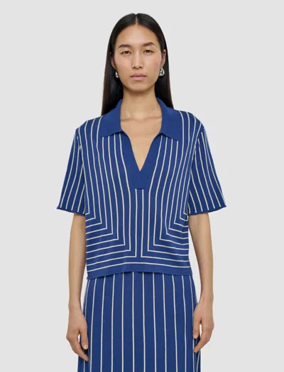 Joseph Geometric Jacquard Silk Blend Top
