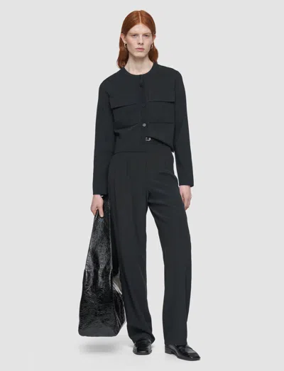 Joseph Stretch-knit Cardigan Jacket In Black