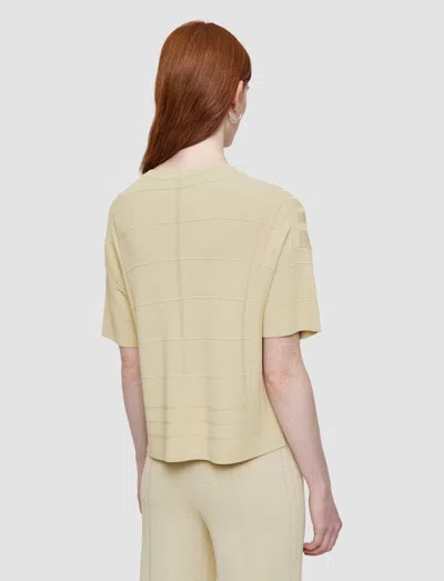 Joseph Womens Affogato Grid-knit Boxy-fit Viscose-blend T-shirt Xs