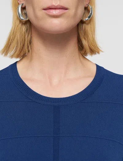 Joseph Womens Cobalt Grid-knit Boxy-fit Viscose-blend T-shirt Xs