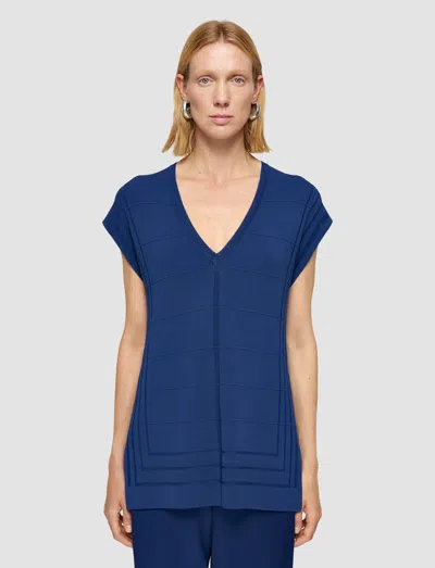 Joseph Viscose Grid Knit Top