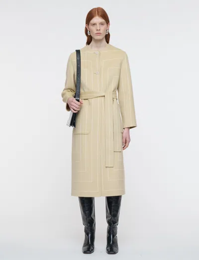 Joseph Scheffer Geometric Double Face Wool Coat