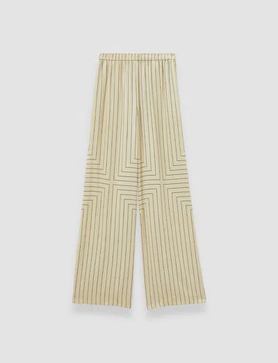 Joseph Hulin Geometric Print Silk Trousers In Neutral