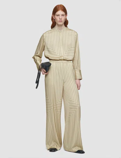 Joseph Hulin Geometric Print Silk Trousers In Neutral