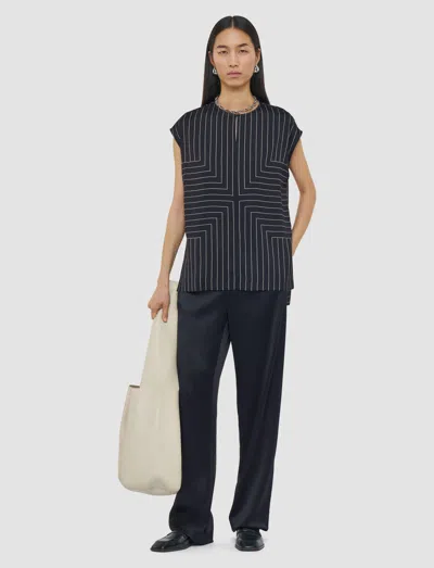 Joseph Louison Geometric Print Silk Top