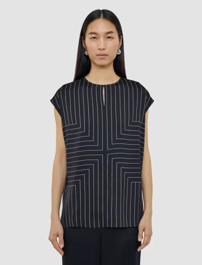 Joseph Louison Geometric Print Silk Top