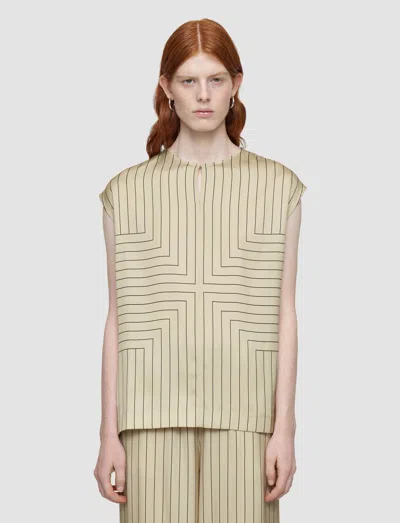Joseph Louison Geometric Print Silk Top