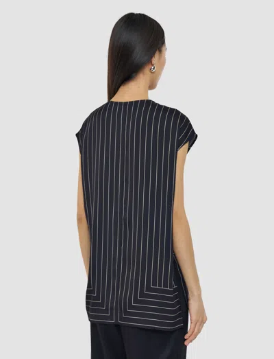 Joseph Louison Geometric Print Silk Top