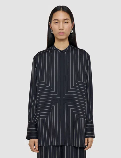 Joseph Athena Geometric Print Silk Blouse