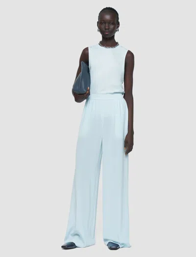 Joseph Womens Oxford Blue Hulin Wide-leg Mid-rise Silk-crepe Trousers In White