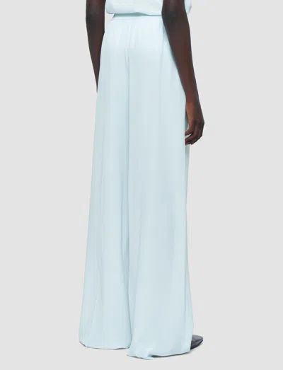 Joseph Womens Oxford Blue Hulin Wide-leg Mid-rise Silk-crepe Trousers In White