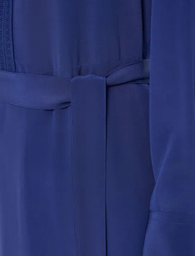 Joseph Womens Cobalt Siam Knitted-trim Silk-crepe Mini Dress
