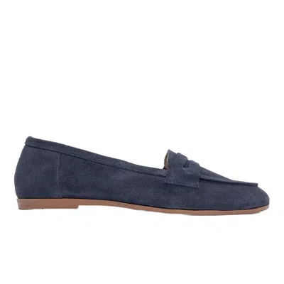 Forever & Always Shoes Women's Dorothy - Navy Blue Suede Leather Loafers