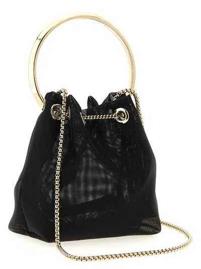 Jimmy Choo Leather Bucket Bag Metallic Handle
