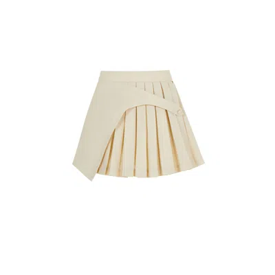 Herfetch Women's Neutrals Varsity Mini Skirt-cream