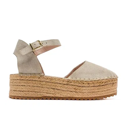 Forever & Always Shoes Women's Neutrals Viba - Beige Suede Leather Espadrilles