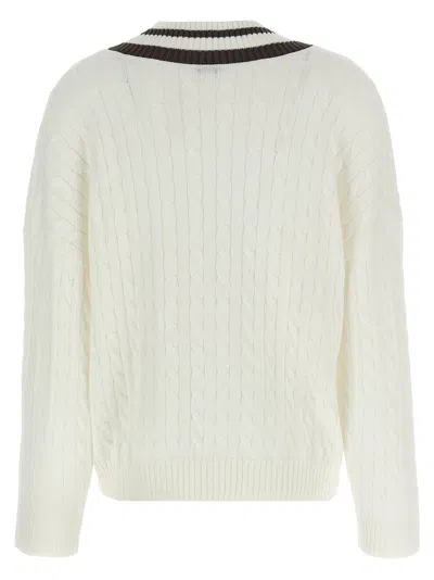 Brunello Cucinelli Braided Cotton Sweater Sweaters And Cardigans White In Neutral