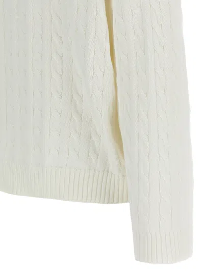 Brunello Cucinelli Braided Cotton Sweater Sweaters And Cardigans White In Neutral