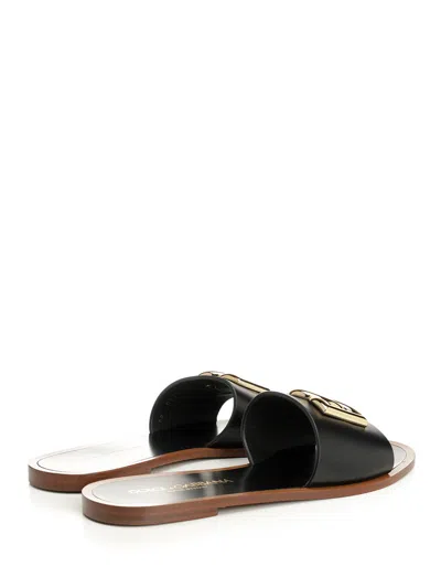 Dolce & Gabbana Ciabatta Flat Vitello Liscio Scarpe Basse Black