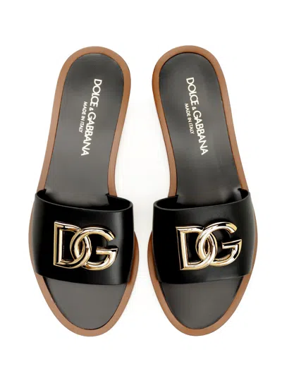 Dolce & Gabbana Ciabatta Flat Vitello Liscio Scarpe Basse Black