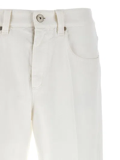 Brunello Cucinelli Contemporary Square Jeans White In White