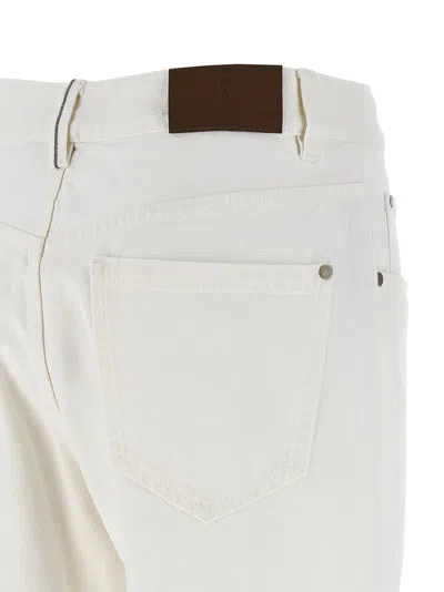 Brunello Cucinelli Contemporary Square Jeans White In White