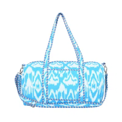 Conscious Yoga Collective Women's Blue / White Ikat Cotton Weekender In Blue