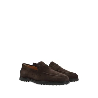 Tod's Suede Gomma Leggero Loafers In Brown
