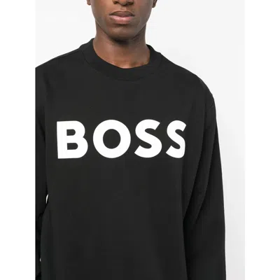 Hugo Boss Relaxed-fit Cotton-terry Sweatshirt With Rubber-print Logo