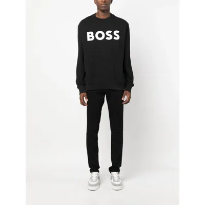 Hugo Boss Relaxed-fit Cotton-terry Sweatshirt With Rubber-print Logo