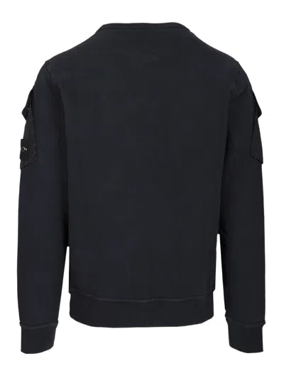 Stone Island Cotton Sweatshirt In Blue