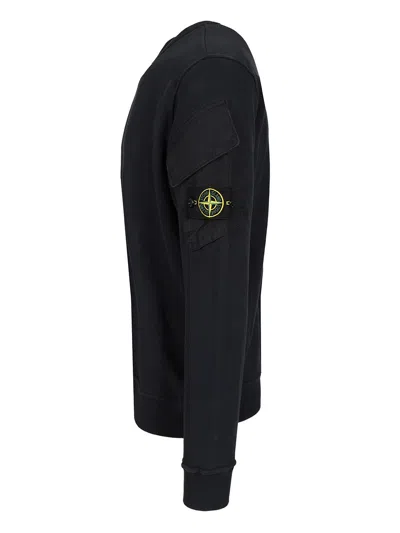 Stone Island Cotton Sweatshirt In Blue