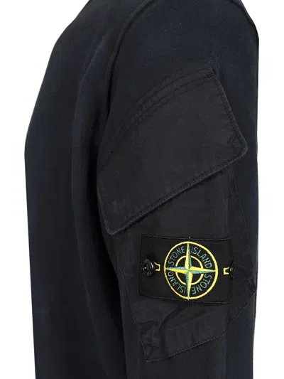 Stone Island Cotton Sweatshirt In Blue