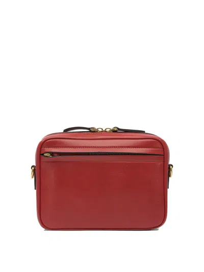 Valentino Red And Black Leather Crossbody Bag In Red
