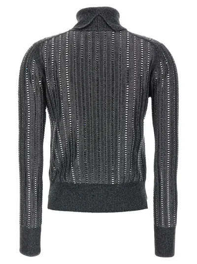 Ermanno Scervino Crystal Sweater Sweaters And Cardigans Gray In Black