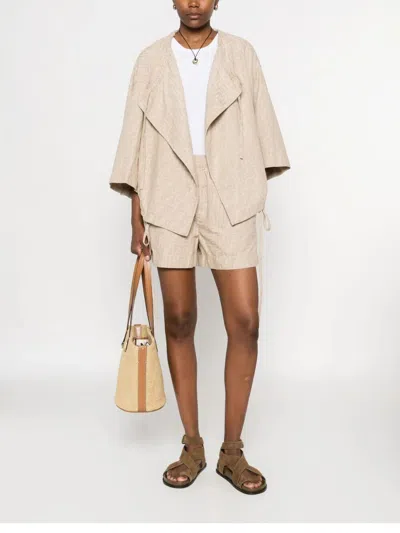 Fendi Ff Chambray Shorts In Neutral