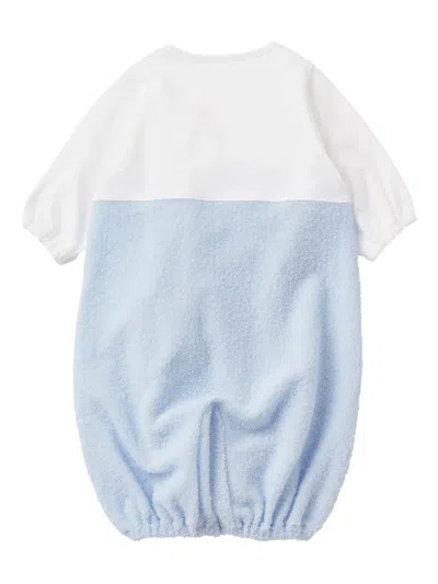 Familiar Teddy Bear-embroidered Cotton Romper In Blue