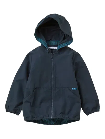 Familiar Checked-print Hooded Jacket In Blue